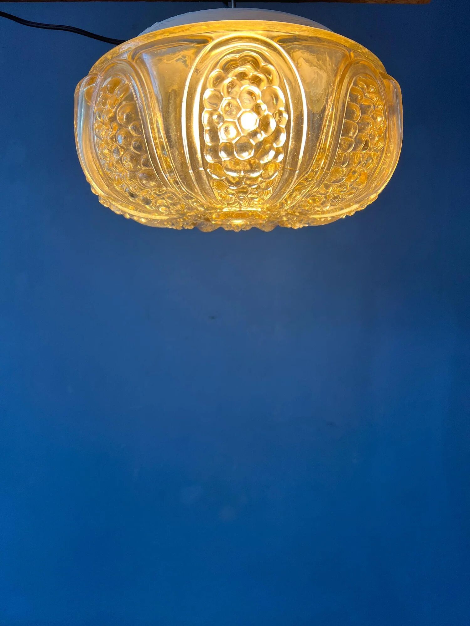 30s flush mount glass ceiling lamp