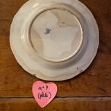 Set of 9 plates (hollow and flat) GIEN - Rooster and peonies - Late nineteenth / early twentieth century