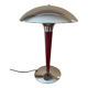 Lampe champignon 1980 chromé et marron acajou
