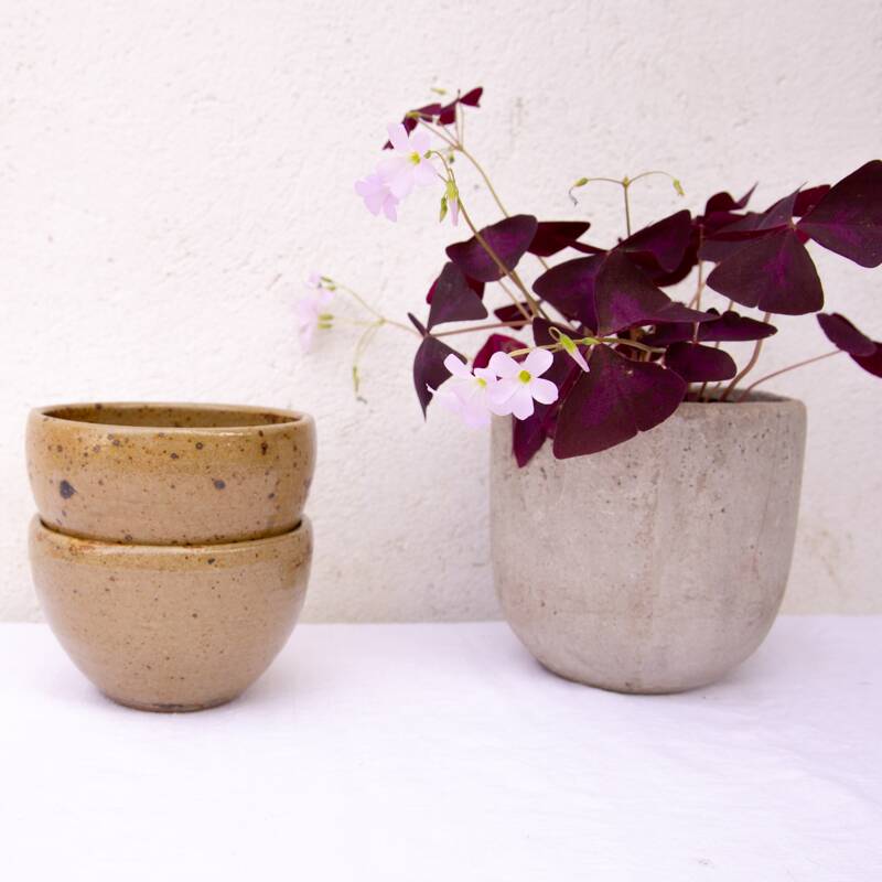 2 large feu la Berne stoneware bowls signed