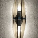 Italian wall lamp in smoked glass from the 60s/70s