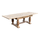 Renovated Art Deco monastery table, extendable, in raw oak, 250cm.
