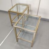 Pair gold Pierre Vandel side tables