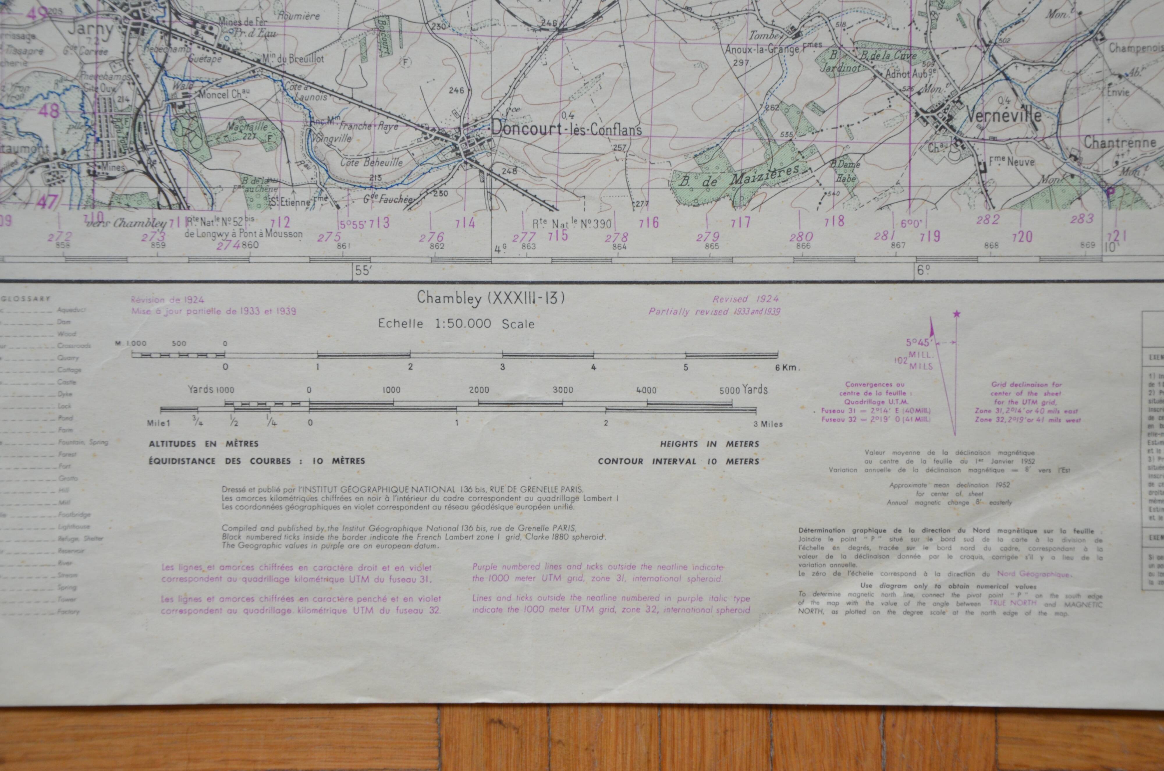 Vintage map of Briey