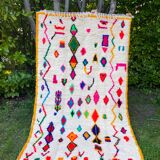 Moroccan Berber carpet Azilal multicolored and fluorescent