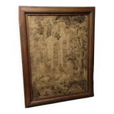 Still life tapestry on stretcher with wooden frame