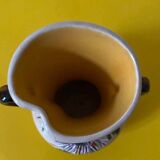Handmade art enamel vase with original label. Signed Tess.