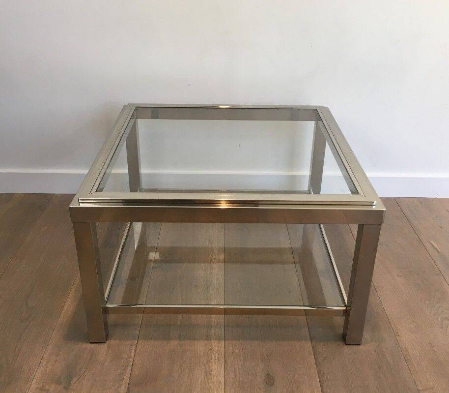Pair of large chrome side tables