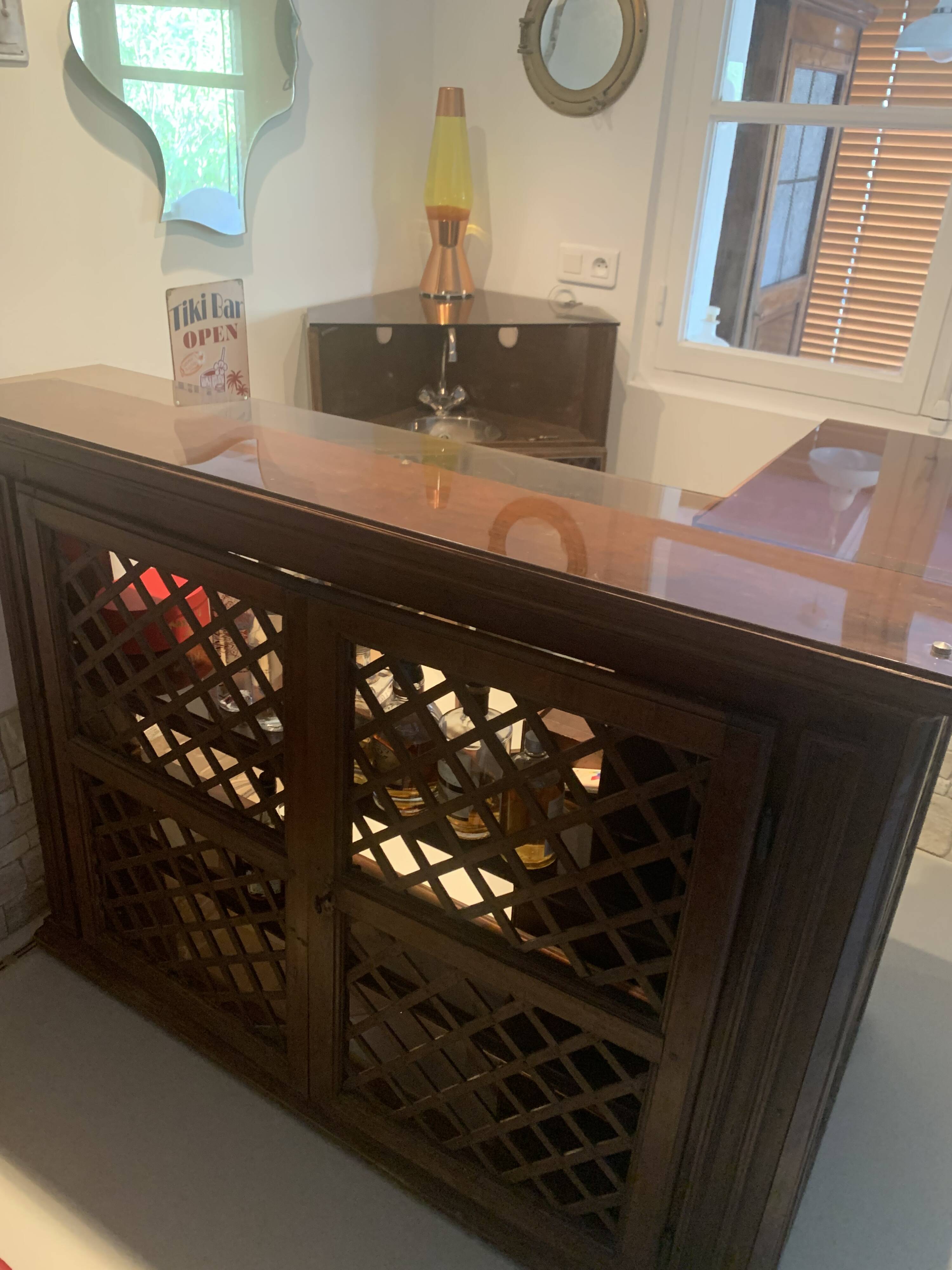 🍸 Vintage corner bar with sink and mini-fridge – unique piece