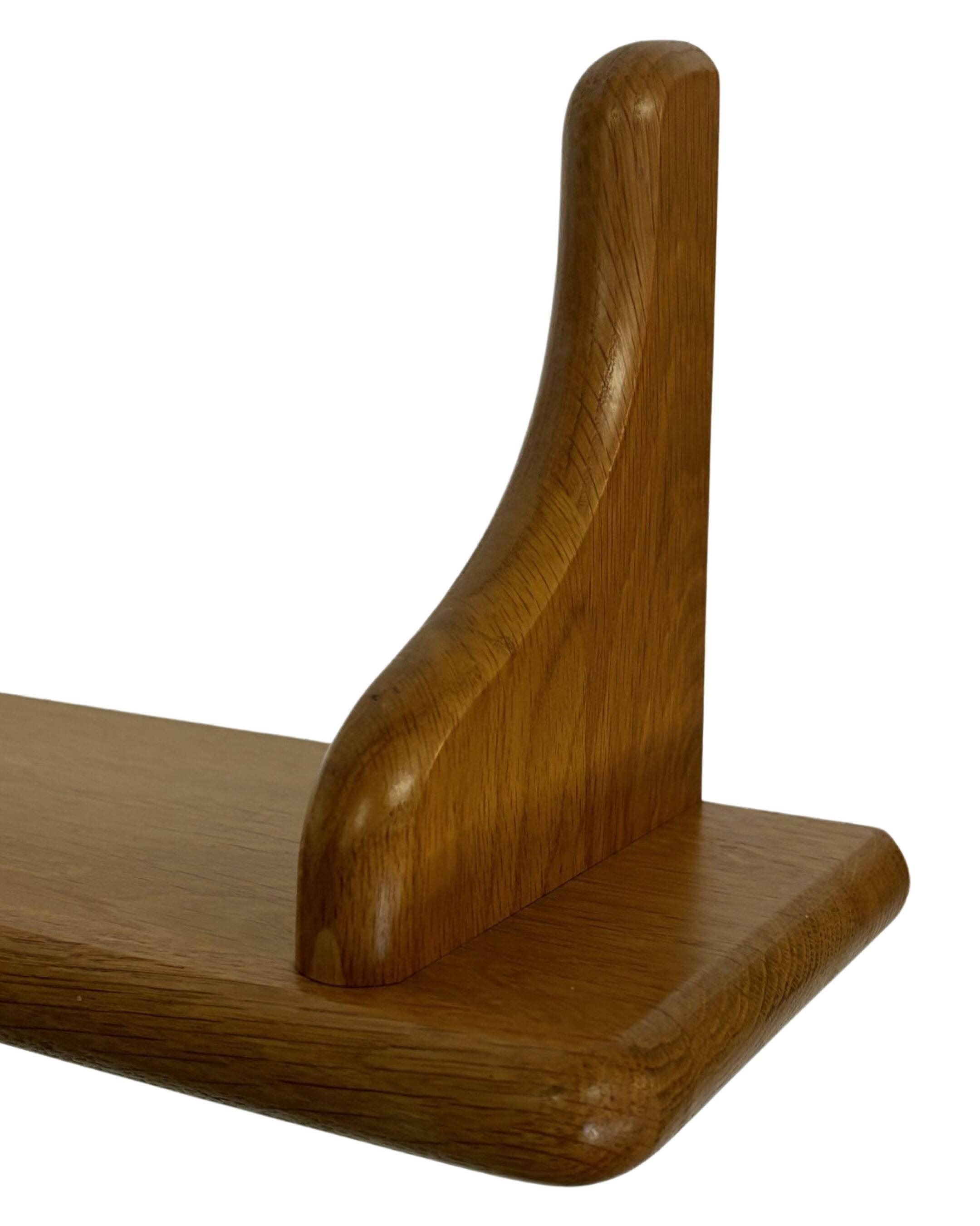 Vintage oak wall rack book shelf 1970s wood minimalist design