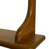 Vintage oak wall rack book shelf 1970s wood minimalist design