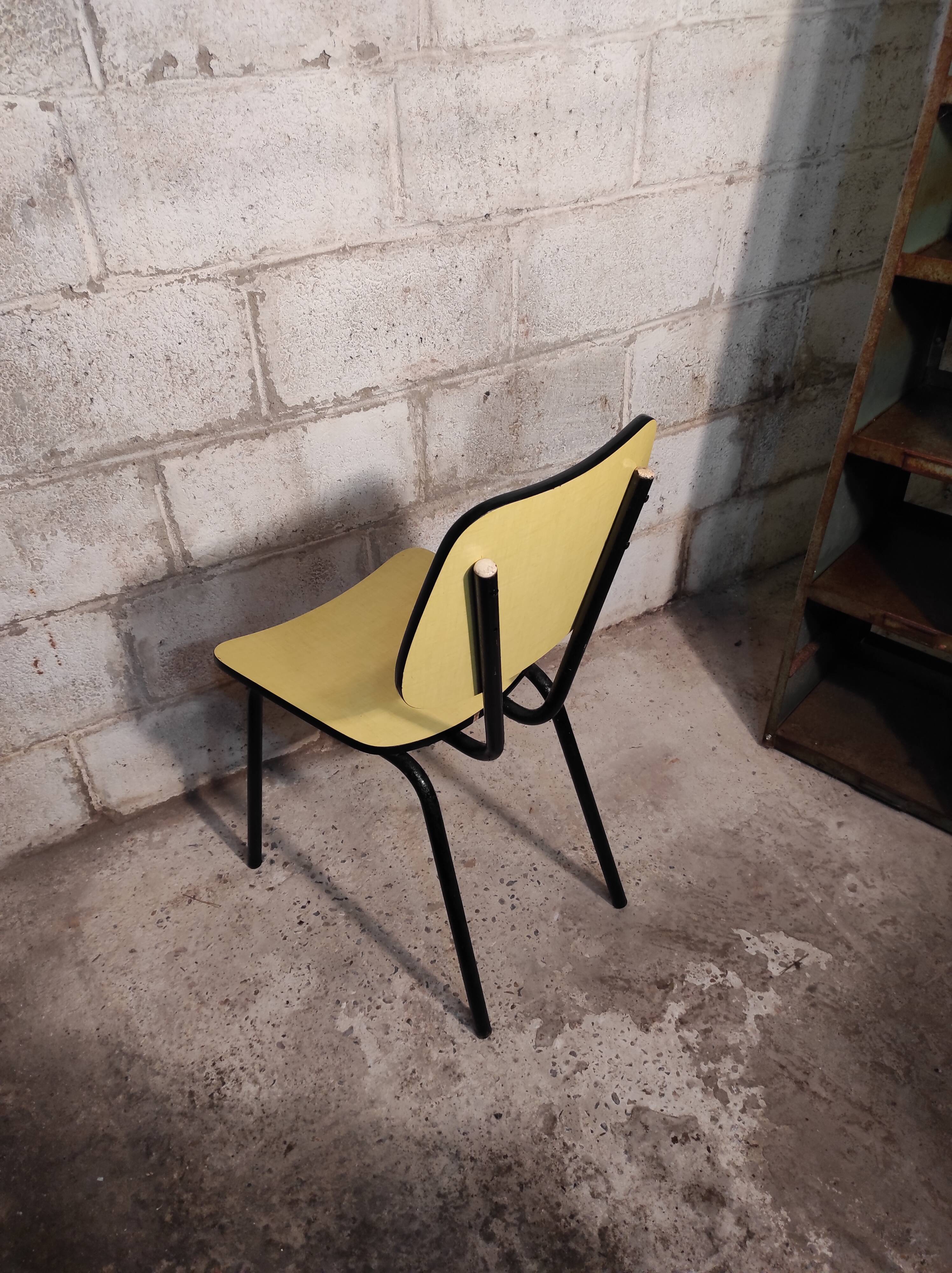 Yellow formica chair 1960