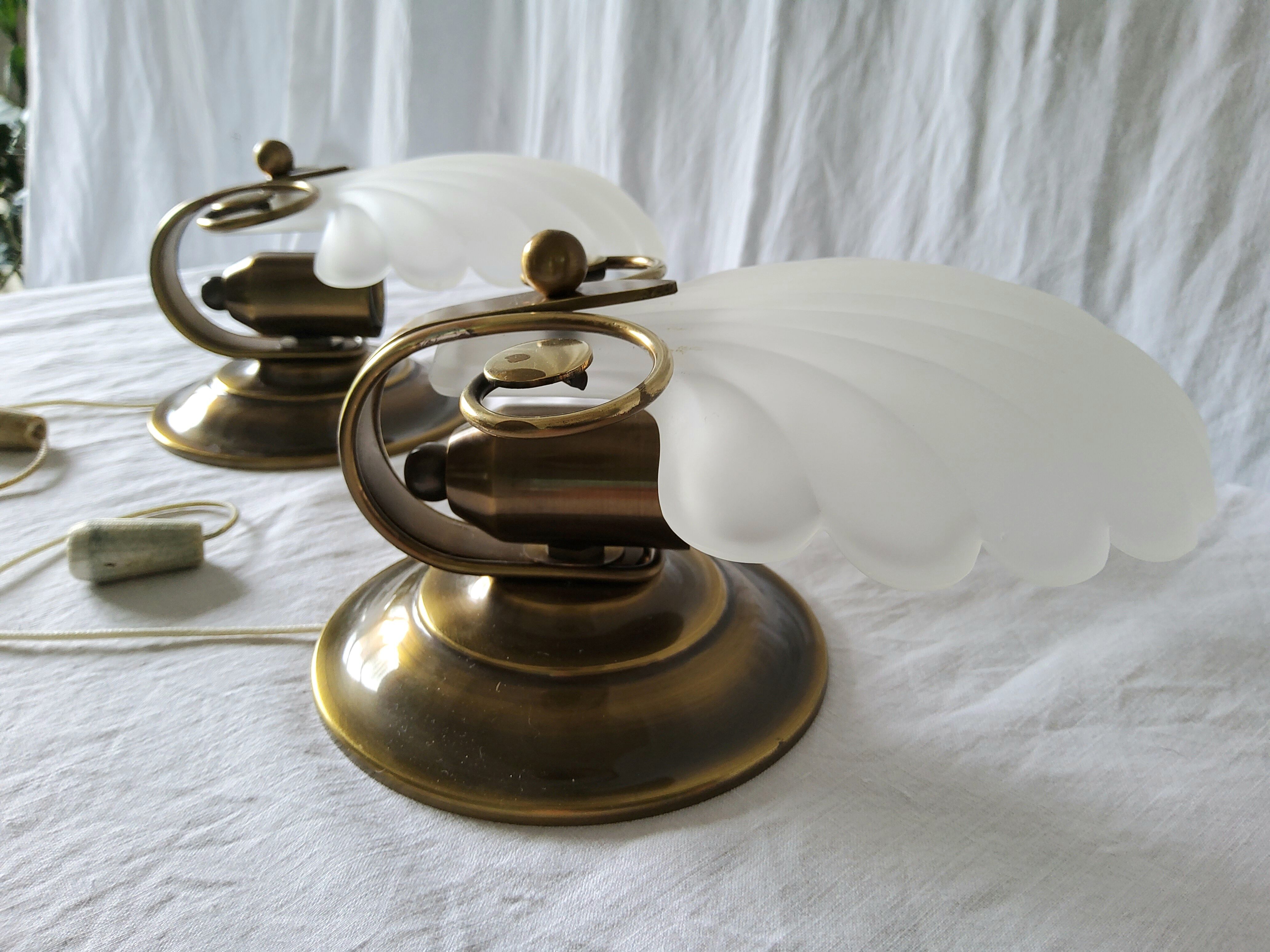 Pair of Deknudt shell sconces