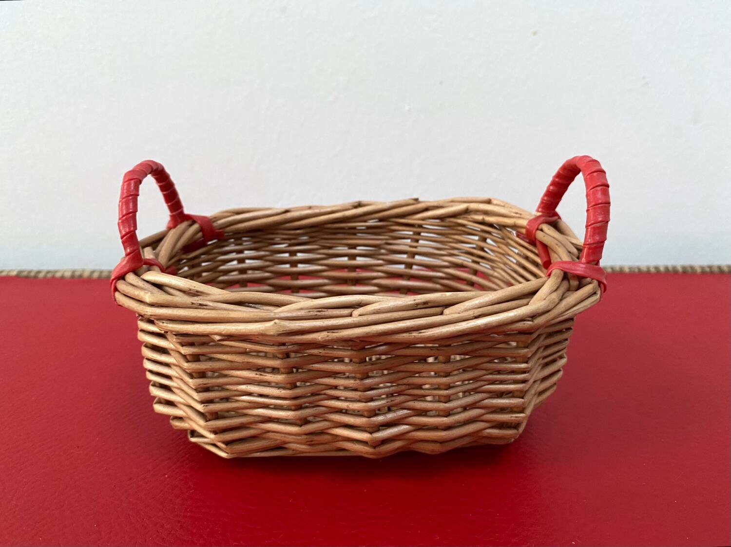 Miniature rattan basket from the 70s