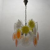 Murano Glass Disc Snowflake Chandelier 1960’s