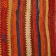 Pumpkin Orange Striped Turkish Woven Kilim Rug, 158x390 Cm