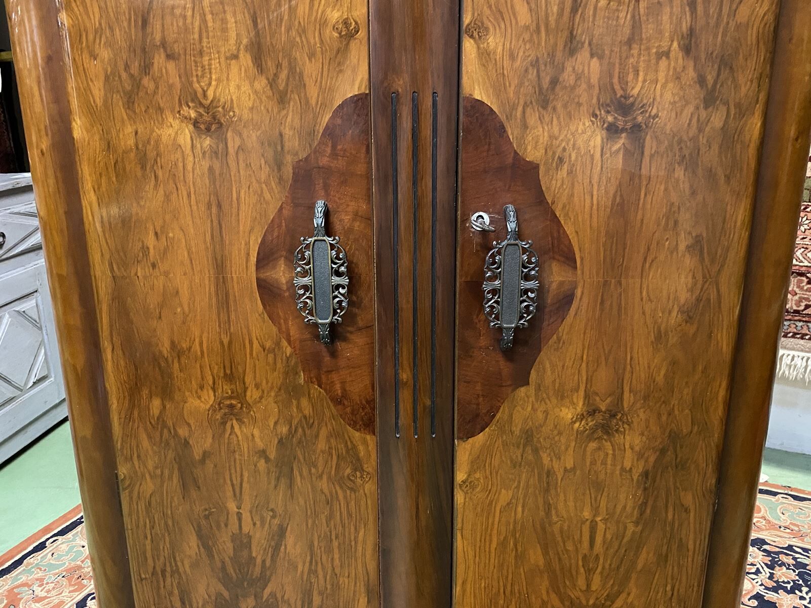Art Deco student cabinet in walnut
