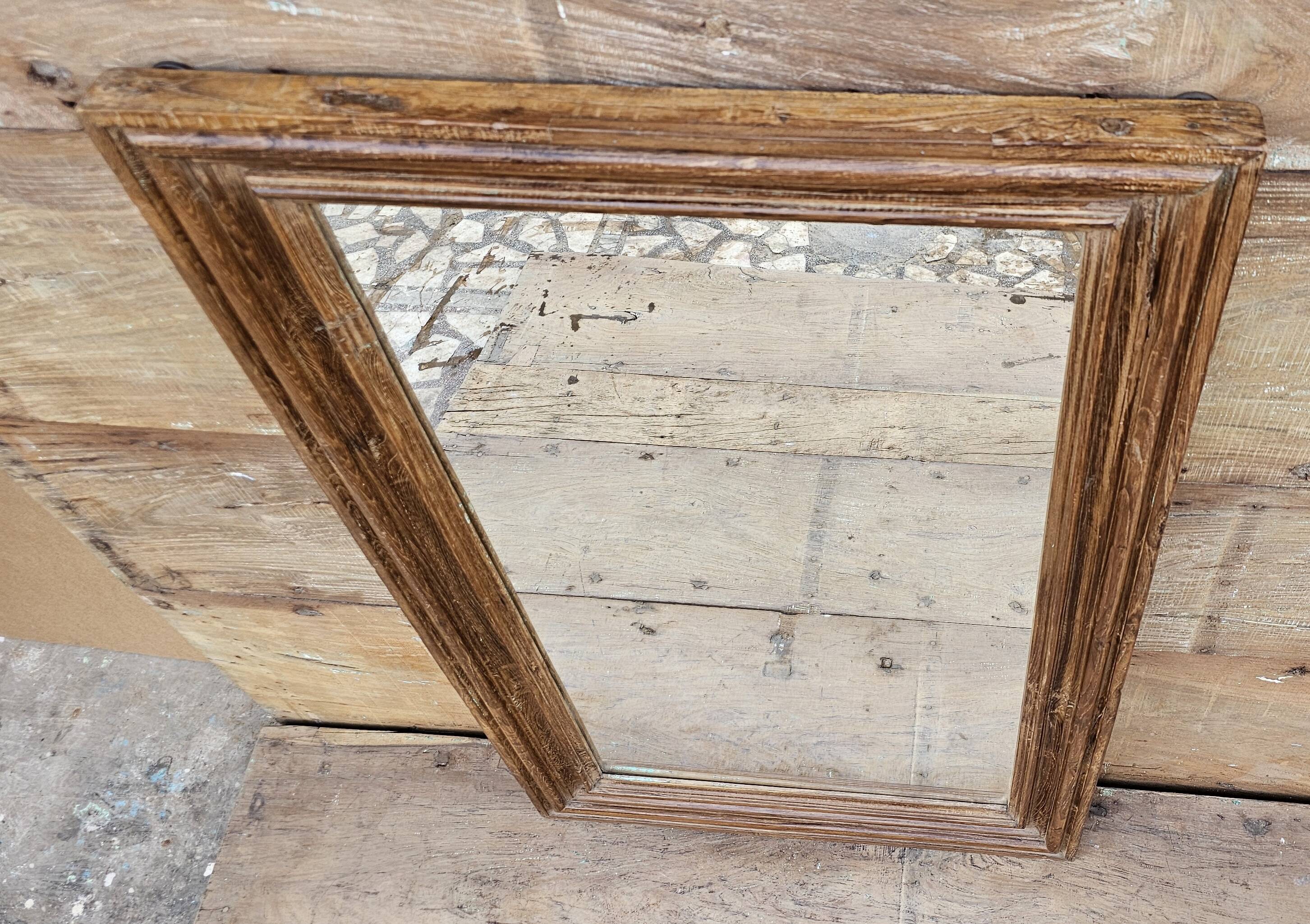 Burmese teak mirror