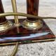 Double column lamp "Le Dauphin" – Turtle shell effect and brass