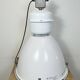 Large White Enamel Industrial Factory Lamp with Glass Cover, 1990s