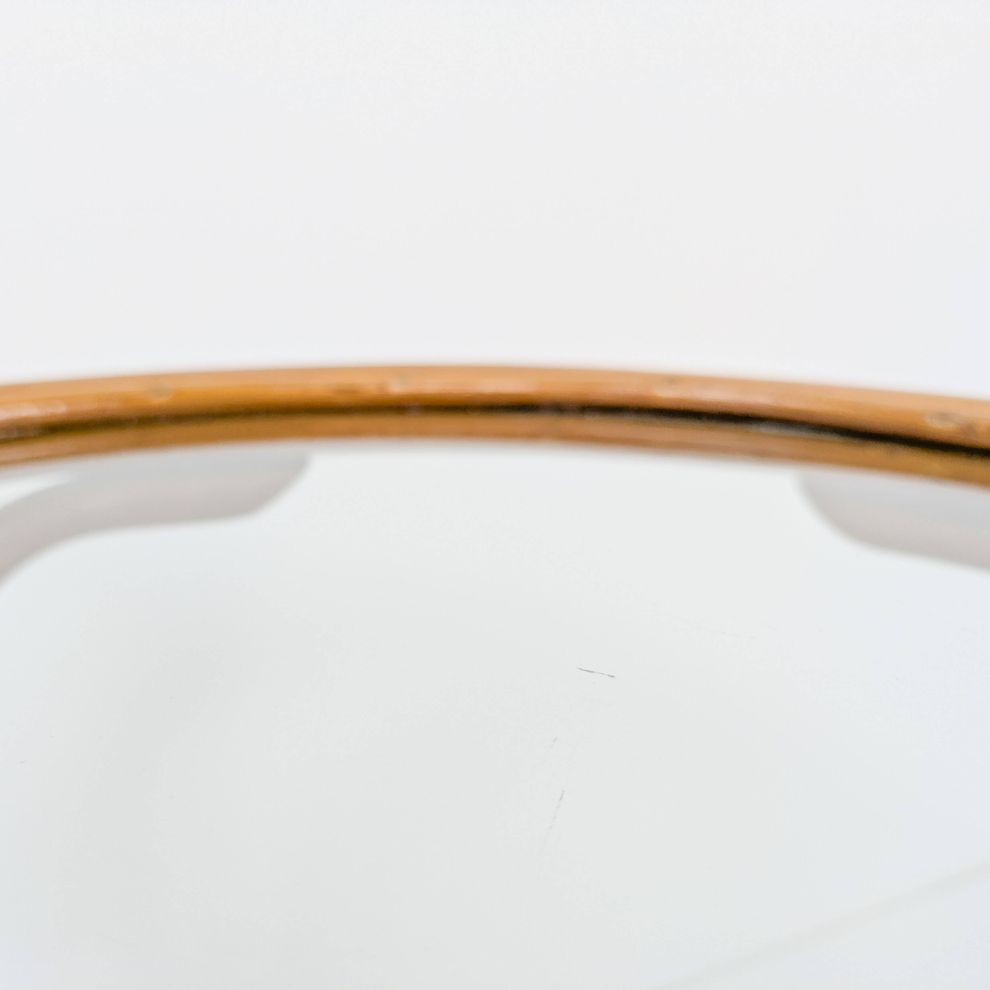 Table d'appoint bambou rond plateau en verre table basse midcentury boho salon petite table marron