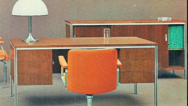 Executive desk by ORA Acciaio, produced in Italy during the 1970s.