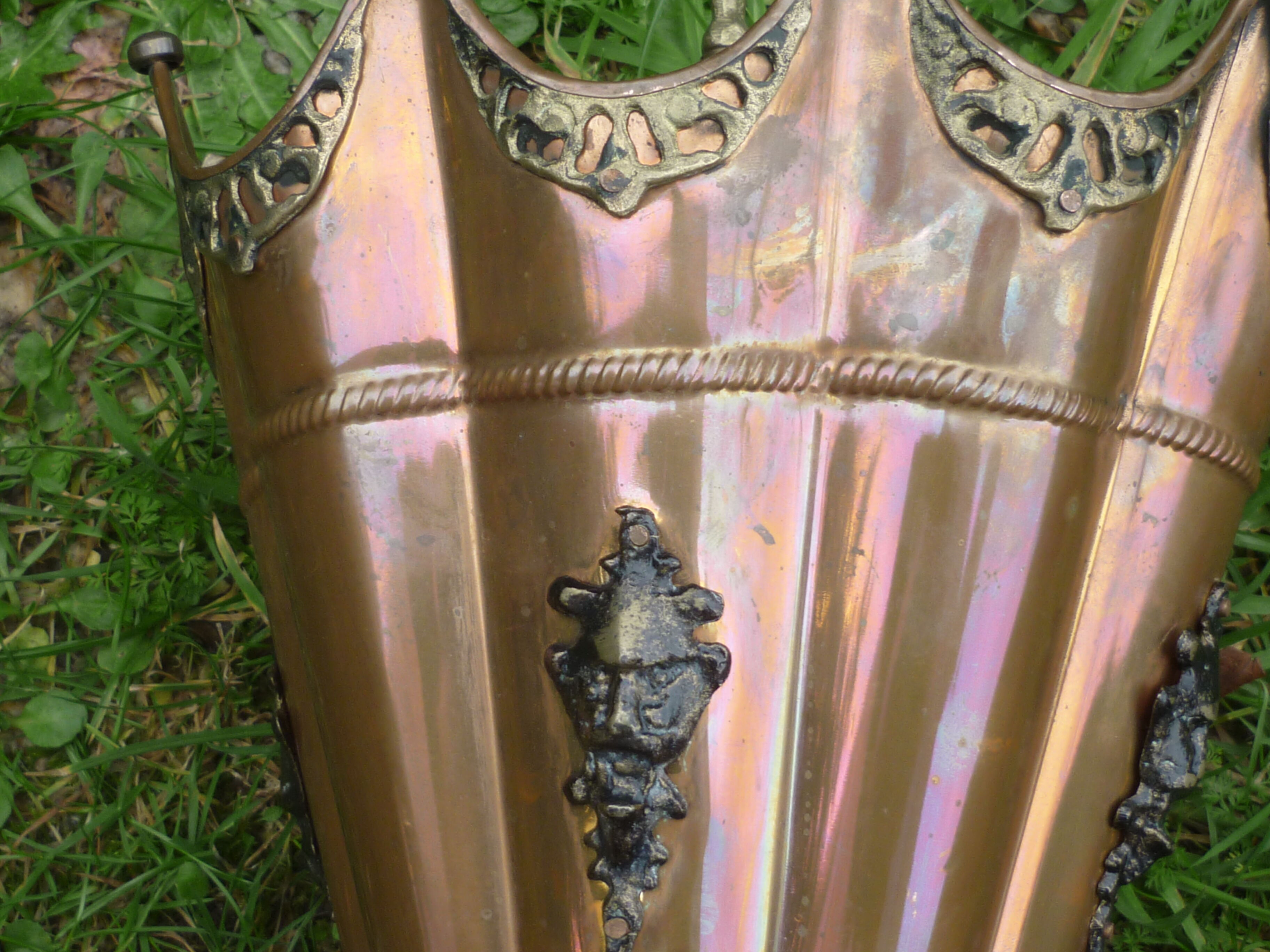 Copper and brass umbrella holder