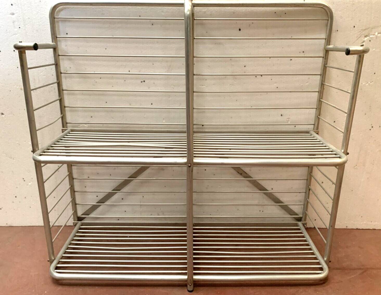 20th century curved aluminum bakery rack