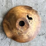 Small pendant light in corrugated teak leaf (Small D:30 H:20)
