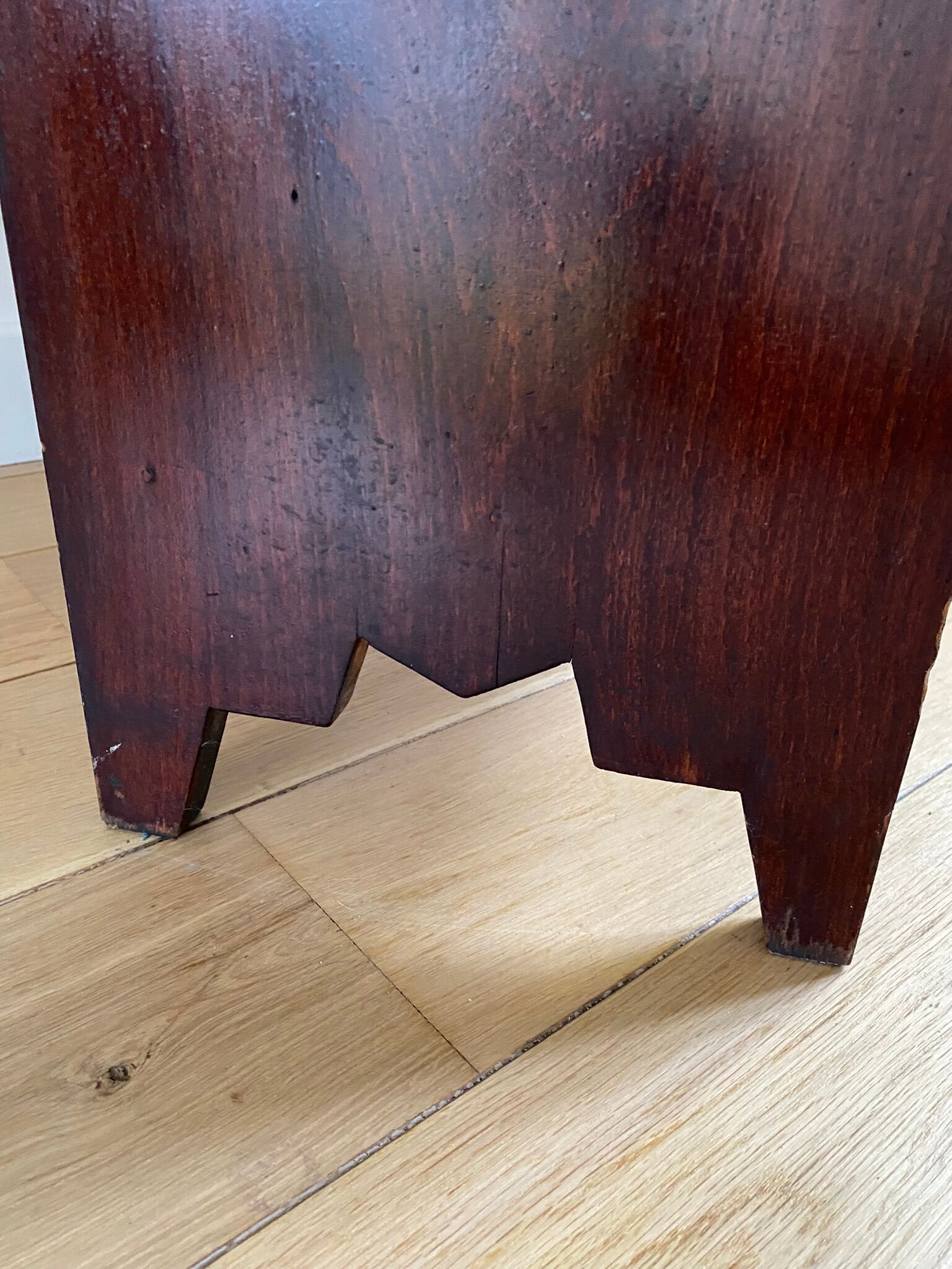 Bookcase vintage natural wood shelves open to three shelves