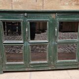 Ancien buffet vitré en teck birman