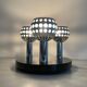 Mid-century ceiling light with 3 shades and wooden base, 1960s, Italy.