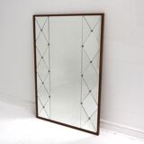 Miroir scandinave en teck, Glas & Trä, Suède, 1960, 122x82cm