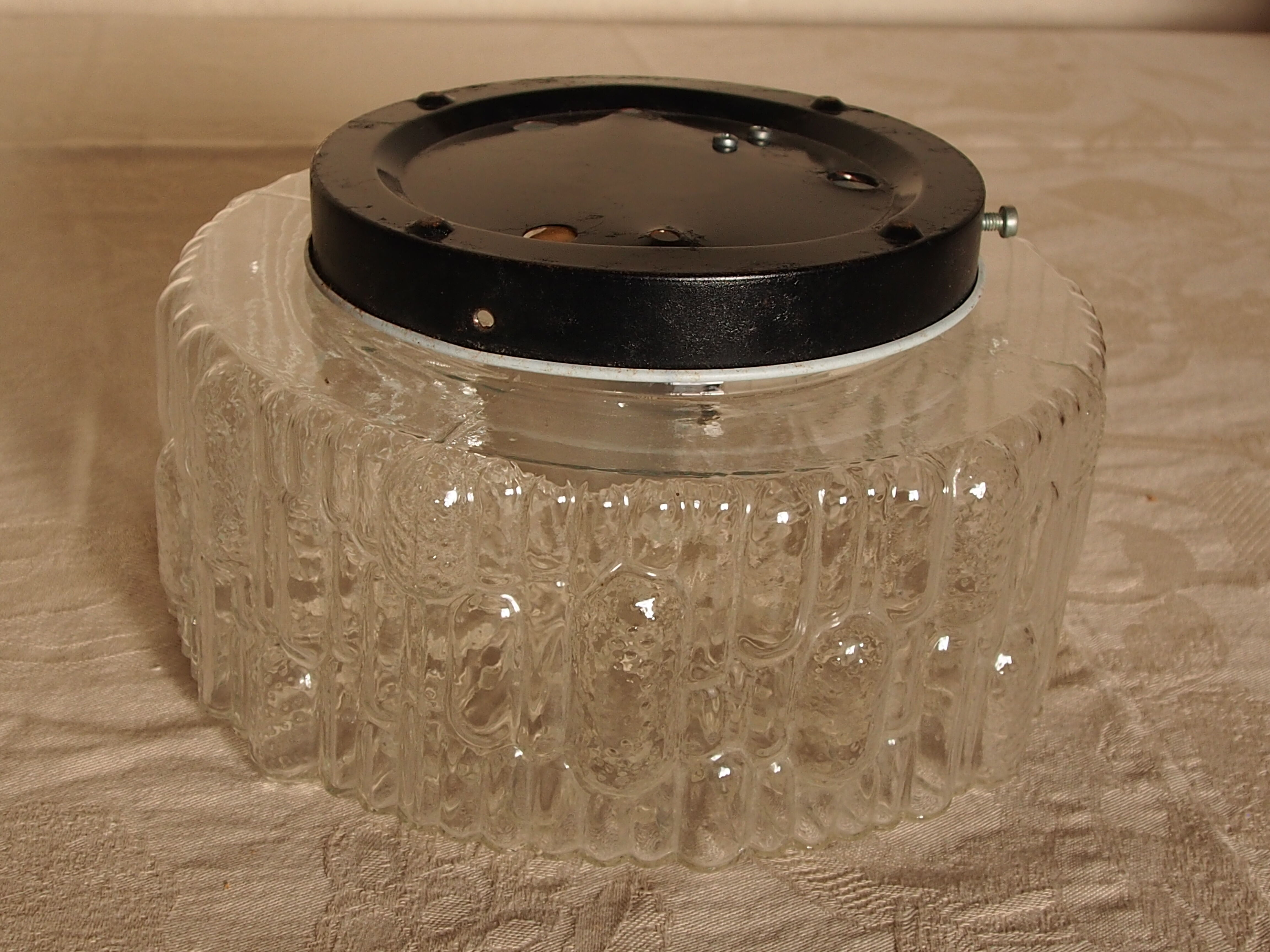 Vintage molded glass ceiling lamp