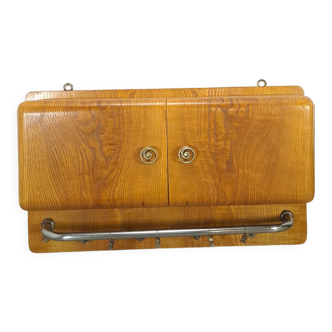 Porte serviette d’armoire de cuisine murale en bois vintage