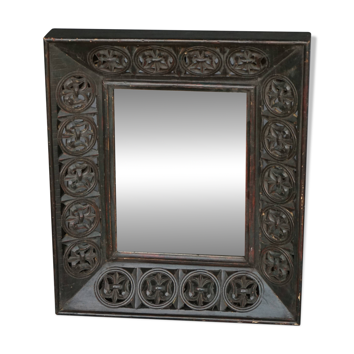 Miroir mural en bois à cadre profond