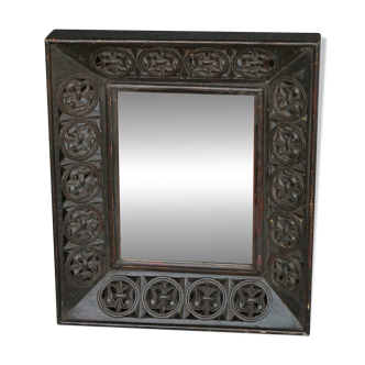 Miroir mural en bois à cadre profond