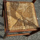 Set of 3 vintage wooden and straw chairs – 1950s