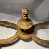 Middle wooden table with green-golden patina Louis XVI style, nineteenth century.
