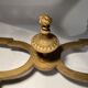 Middle wooden table with green-golden patina Louis XVI style, nineteenth century.