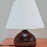 Wooden and rope ball lamp