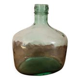 Dame-jeanne en verre vert oblongue