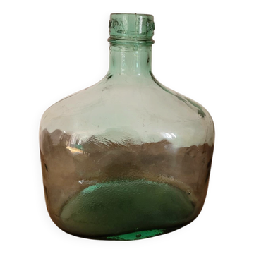 Dame-jeanne en verre vert oblongue
