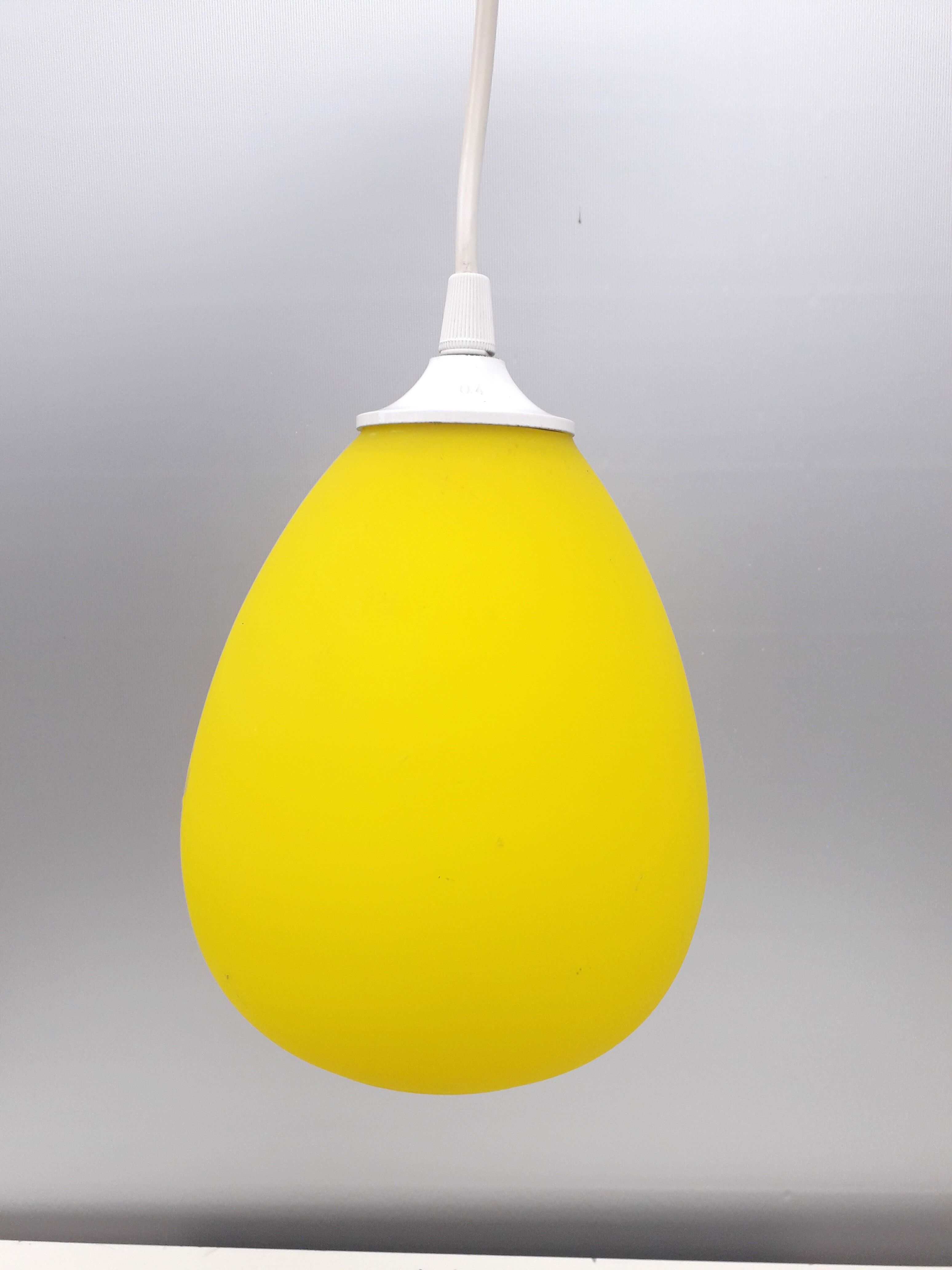 Vintage pendant lamp acid yellow 1970