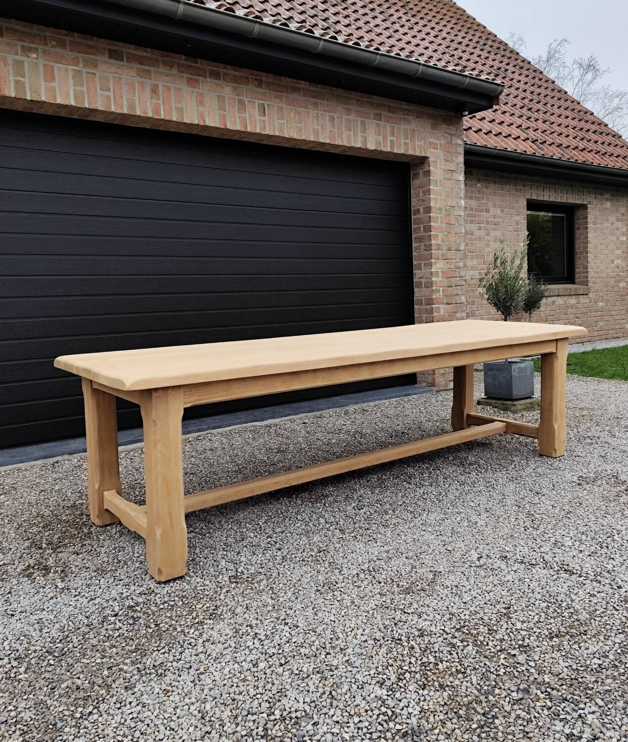 XXL farm table 2m80 + 2 solid oak benches