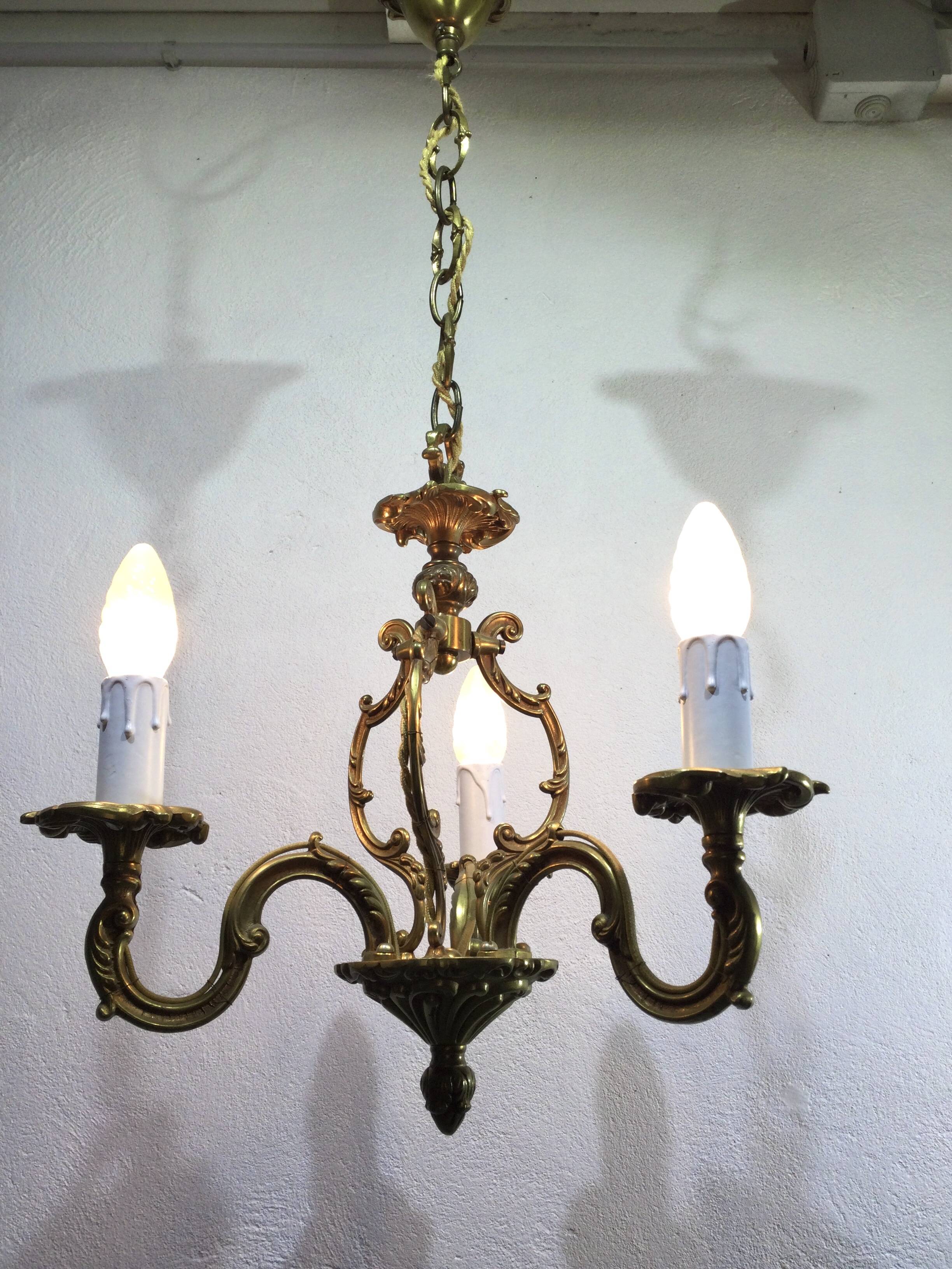 3-light cage chandelier