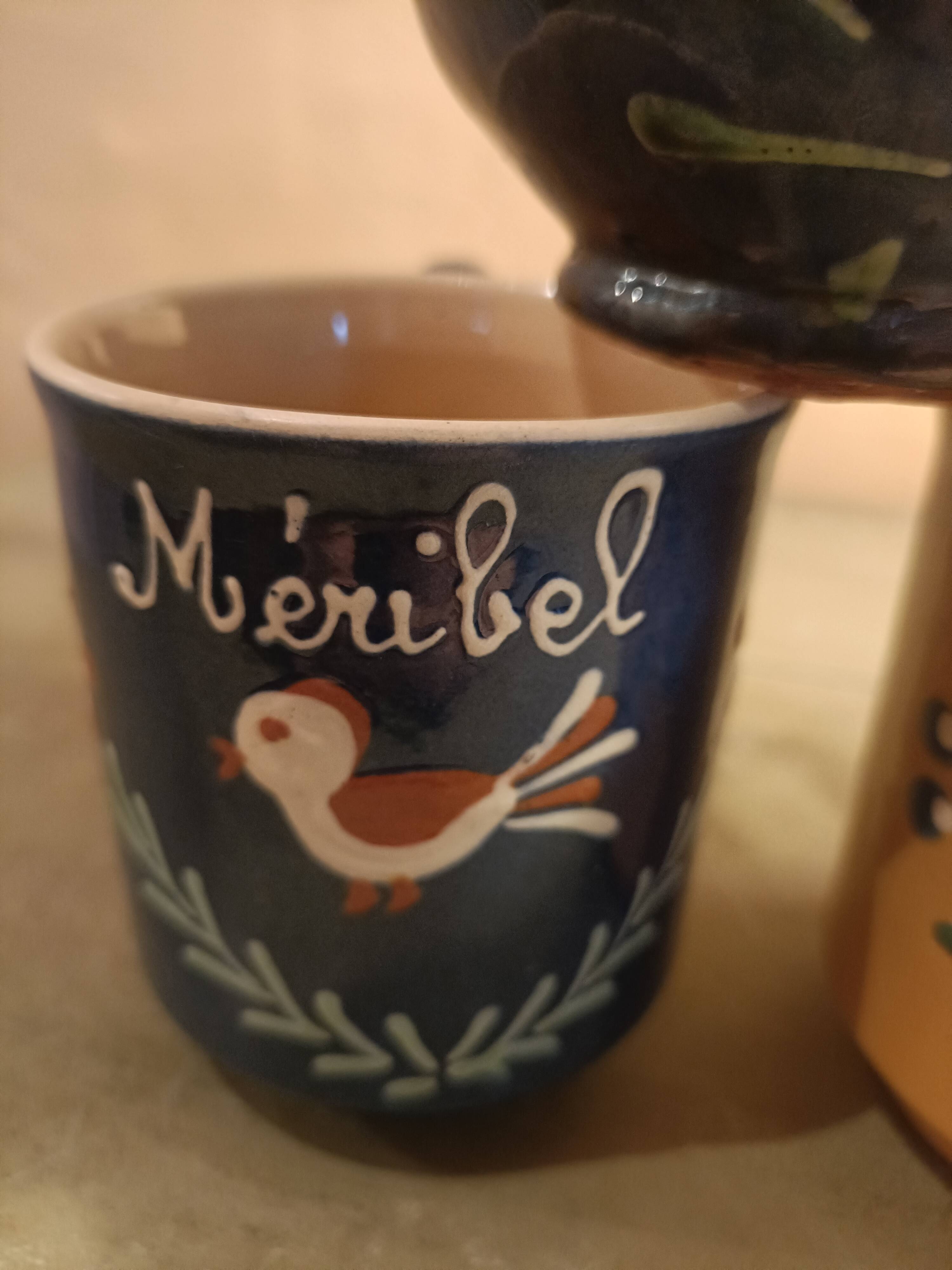 3 glazed terracotta cups with Savoie decoration