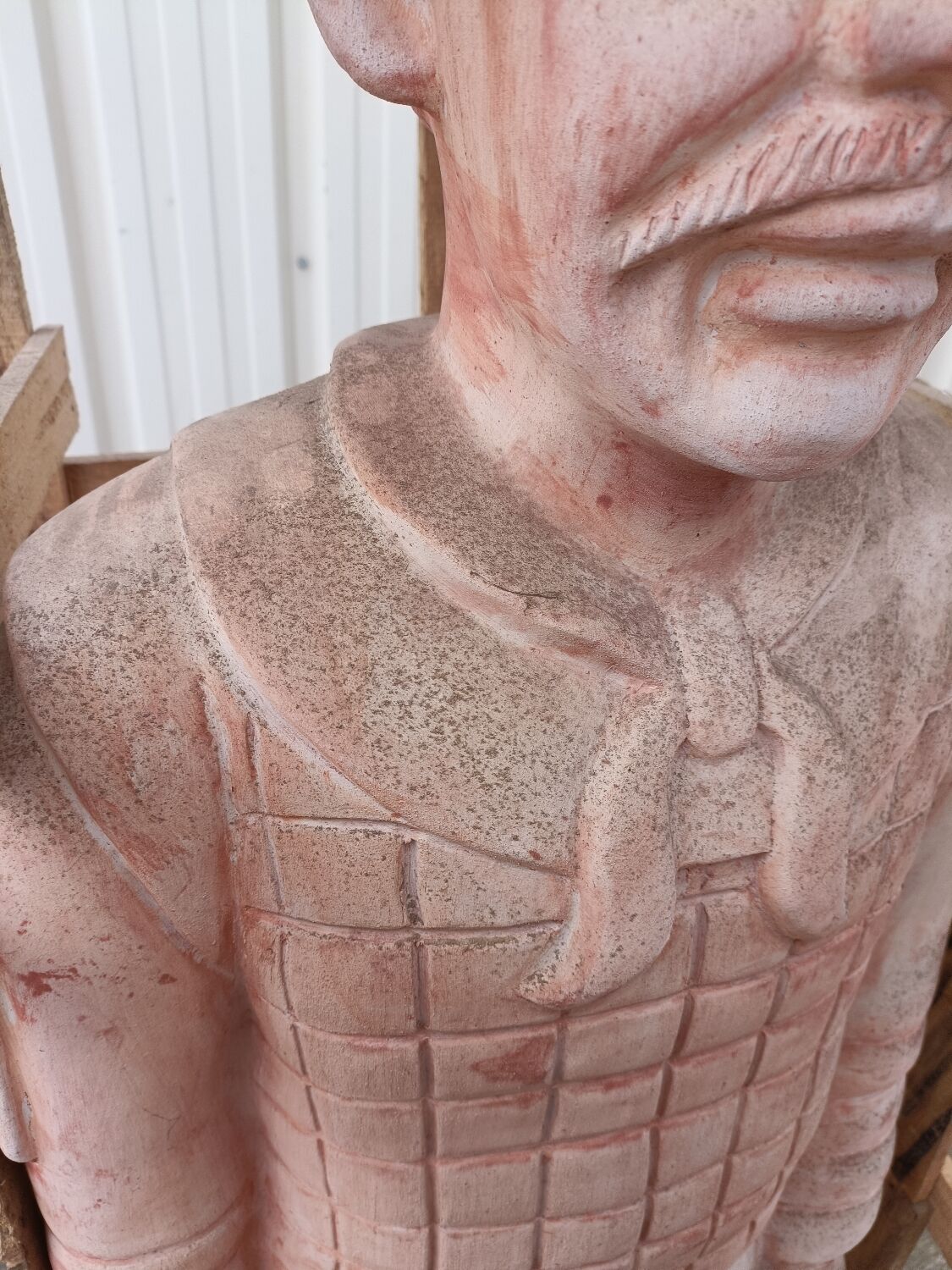 Statue de jardin Guerrier XIAN debout en terre cuite 160 cm Selency