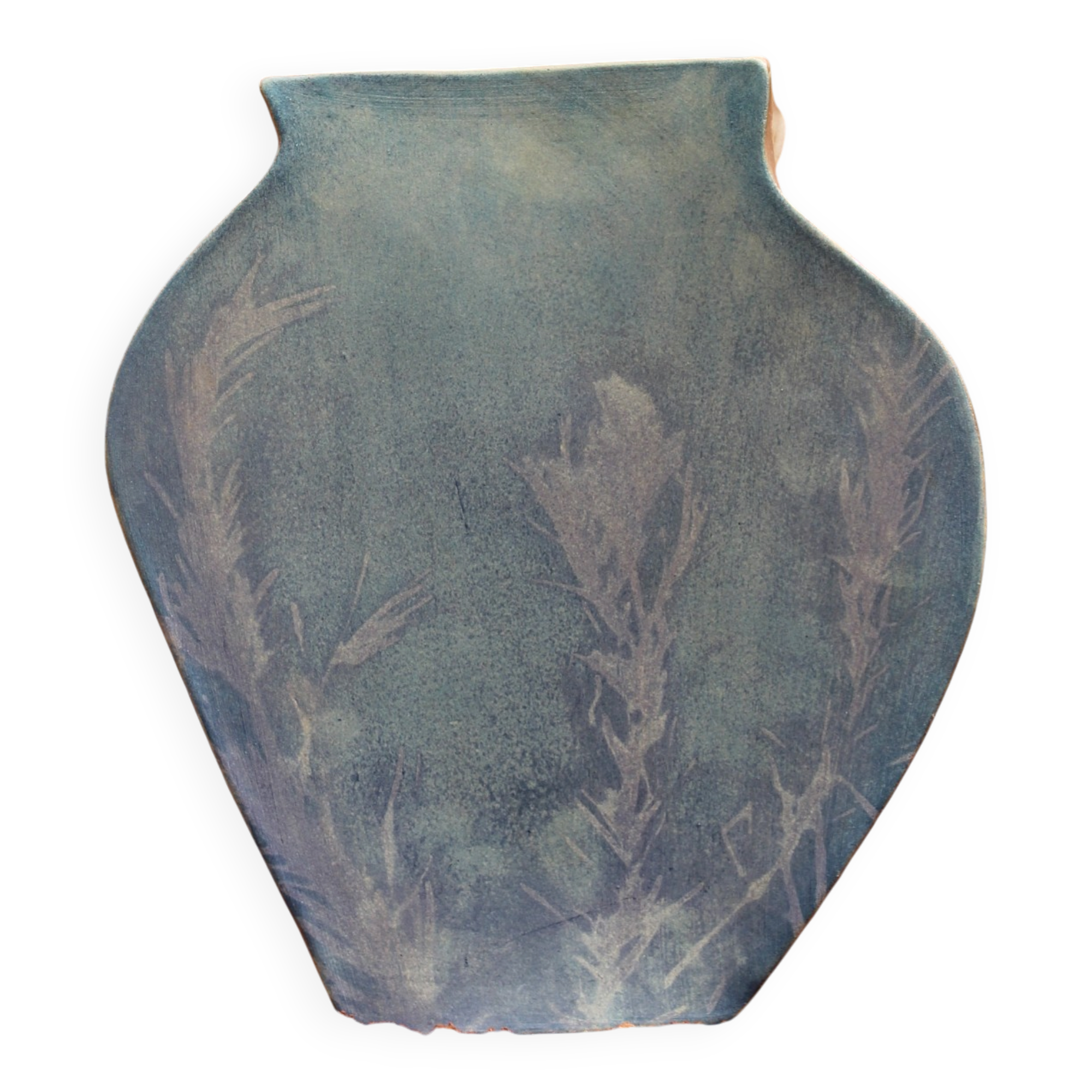 Decorative ceramic vase and cyanotype