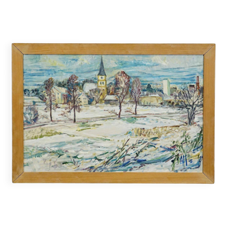 Vintage oil painting from Taufkirchen, Bavaria, Alexander Michael 1975